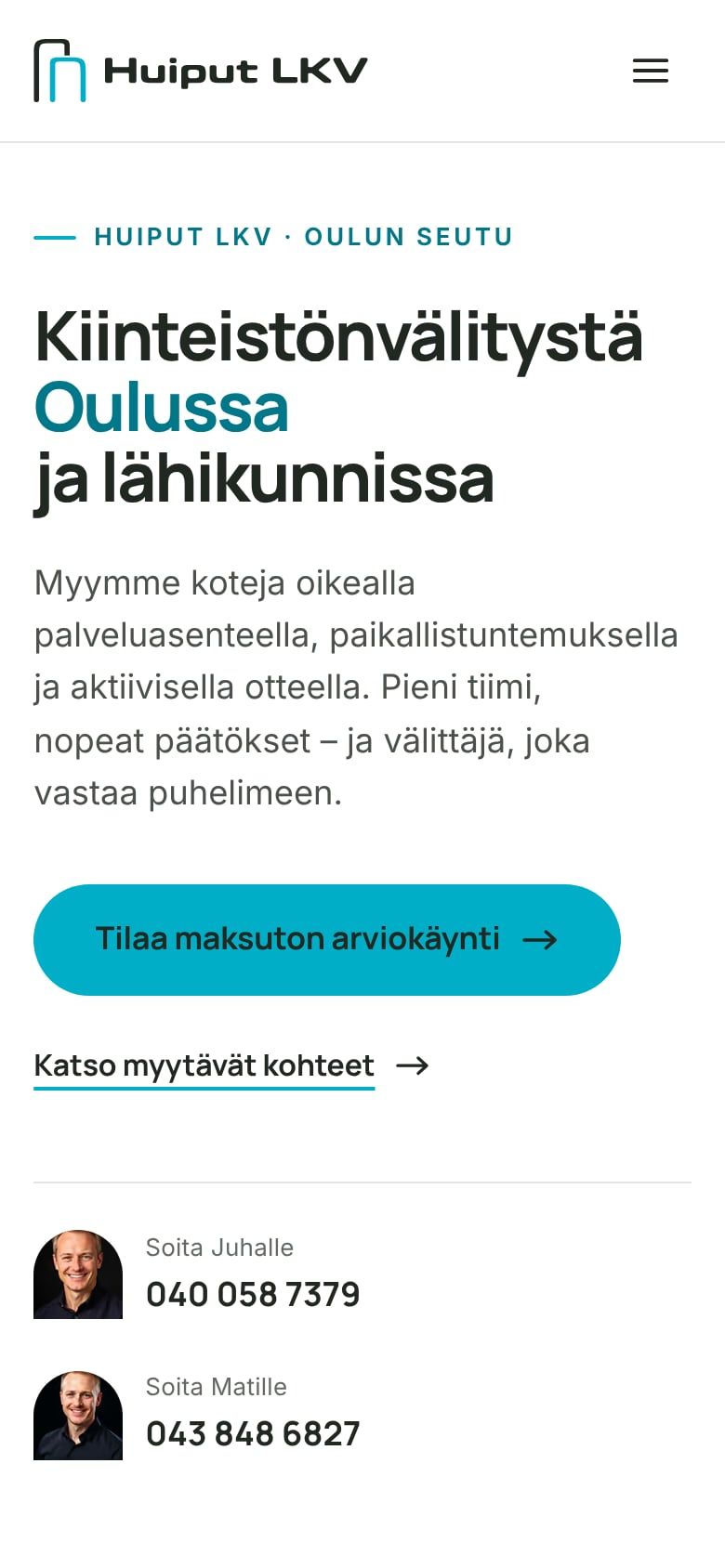 Huiput LKV: sivusto puhelimella